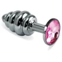 Анальна пробка із кристалом LoveToy Silver Spiral Plug Pink