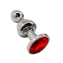 Анальний затор Wooomy Lollypop Double Ball Metal Plug Red M