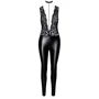 Комбінезон Noir Handmade F298 Libido Deep-V catsuit with collar and pearl chain Black, XL фото 7