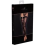 Панчохи Noir Handmade F243 Tulle stockings with patterned flock embroidery Вlack, XL: Візерунок Цветочный, Однотонный