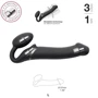 Безремневой страпон з вібрацією Strap-On-Me Vibrating Black L: Тип Двосторонні