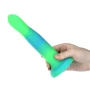 Фалоімітатор, що світиться в темряві ADDICTION - Rave - 8" Glow in the Dark Dildo - Blue Green: Довжина проникнення, см 17.7