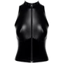 Топ Noir Handmade F324 Glam wetlook top with vinyl corset Вlack, XXL: Декор Молния