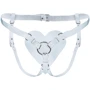 Трусики Серце для страпону з натуральної шкіри Feral Feelings - Hearts Strap-on Belt White