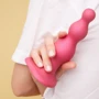 Насадка для страпону Strap-On-Me Dildo Plug Beads Framboise Metallic XL: Довжина проникнення, см 15.8