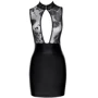 Сукня Noir Handmade F241 Short dress with powerwetlook skirt and tulle top Вlack, XXL: Декор Пуговицы