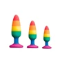 Анальна пробка Wooomy Hiperloo Silicone Rainbow Plug L: Наявність вібрації  Нет