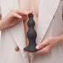 Насадка для страпону Strap-On-Me Dildo Plug Beads Black S: Довжина проникнення, см 12.8