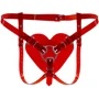 Трусики Серце для страпону Feral Feelings - Hearts Strap-on Belt Red Trasparent