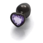 Металевий анальний затор Ouch! Heart Gem Gunmetal - Amethyst Purple, М: Тип Анальные пробки