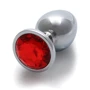 Металевий анальний затор Ouch! Heart Gem Silver - Ruby Red, М: Матеріал Медицинский металл