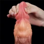 Фалоімітатор LoveToy Dual-Layered Silicone Nature Cock 7" Brown: Довжина проникнення, см 17