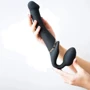 Безремневой страпон з вібрацією Strap-On-Me Vibrating Black L: Довжина, см 17