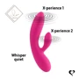 Гибкий вибратор кролик с двумя моторами FeelzToys Lea Rabbit Vibrator Rubine Red: Длина, см 12