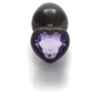 Металевий анальний затор Ouch! Heart Gem Gunmetal - Amethyst Purple, М фото 6