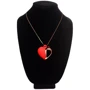 Ожерелье с подвеской вибратором Charmed Vibrating Silicone Heart Necklace, 90 см (красный): Длина, см 3.81