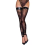 Панчохи Noir Handmade F243 Tulle stockings with patterned flock embroidery Вlack, XL