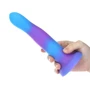 Светящийся в темноте фаллоимитатор ADDICTION - Rave - 8" Glow in the Dark Dildo - Blue Purple: Длина проникновения, см 17.7