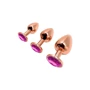 Анальний затор Wooomy Tralalo Rose Gold Metal Plug MAGENTA L: Наявність вібрації  Нет