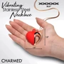 Ожерелье с подвеской вибратором Charmed Vibrating Silicone Heart Necklace, 90 см (красный): Тип и форма Вибромассажер