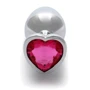 Металевий анальний затор Ouch! Heart Gem Silver - Rubellite Pink, М фото 6