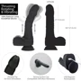 Фалоімітатор Naked ADDICTION Noir 8.6" Silicone Rotating & Thrusting Vibrating Dildo with Remote: Мошонка Есть