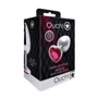 Металевий анальний затор Ouch! Heart Gem Silver - Rubellite Pink, М: Наявність вібрації  Нет