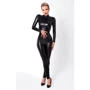 Комбінезон Noir Handmade F319 Caged wetlook catsuit with zippers and ring Black, M: Вид Комбинезоны