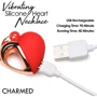 Ожерелье с подвеской вибратором Charmed Vibrating Silicone Heart Necklace, 90 см (красный): Тип управления Кнопочное