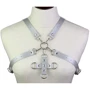 Портупея с фиксатором Women's PU Leather Chest Harness Caged Bra GREY