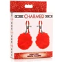 Затискачі для сосків Charmed Pom Pom Nipple Clamps Red: Колір красный