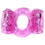 Ерекційне вібро кільце BOSS Vibrating Cock Ring Double Pink, BS6700033