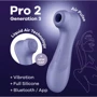 Вакуумный клиторальный стимулятор Satisfyer Pro 2 Generation 3 with Liquid Air Connect App Lilac: Назначение Вакуумные