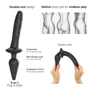 Анальна пробка з дилдо Strap-On-Me Switch Plug-In Realistic Dildo Black - XXL: Особливості Водонепроницаемые