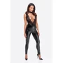 Комбінезон Noir Handmade F298 Libido Deep-V catsuit with collar and pearl chain Black, XL: Матеріал Полиэстер